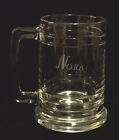 HEAVY CLEAR GLASS BEER STEIN MUG PERSONALIZED WITH NORA