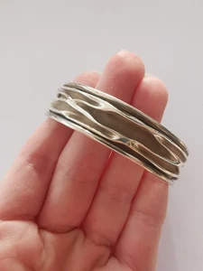 Bracciale in argento sterling effetto sgualcito 22,3 g. R3M - Foto 1 di 3