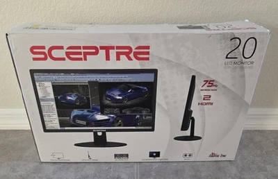 Sceptre E209W-16003RT 1 20" Widescreen LED Monitor Built in Speakers New  - Image 1 of 4