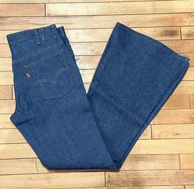 Jeans de mezclilla vintage Deadstock NOS Levi’s Big Bell parte inferior etiqueta naranja 34x34” 1976 Foto 1 de 4