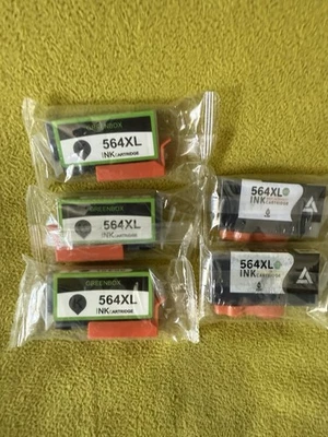 5 564xl Sealed Ink Cartridges 3 Black 2 Photo Black - Imagem 1 de 4