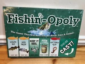 Fishin'-Opoly Fishing Monopoly Board Game NEW SEALED Made in the USA - Picture 1 of 6