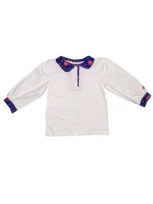 Camisa De Colección OshKosh Bgosh Manga Larga 4T Hecha en EE. UU. Niñas Flores Blanca Foto 1 de 4