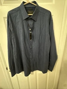 NWT Men’s Jos A Bank Reserve XL Blue Houndstooth Shirt cashmere Silk Cotton - Picture 1 of 6