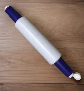 Tupperware NEW BLUE Roller rolling pin Hot Cold Fillable Pie Crust Cookies Dough - Picture 1 of 12