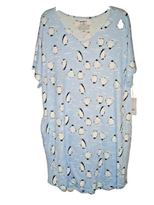 Ladies Nightgown  Blue Penquin  Fits Size L /XL NEW - Picture 1 of 2