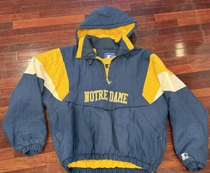 90's Vintage Starter Notre Dame Fighting Irish Jacket XL Pullover Puffer Coat - Bild 1 von 19