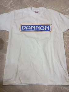 Vintage Dannon Shirt Kids M (10/12) HANES BEEFY T EXC - Picture 1 of 5