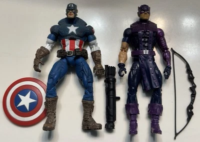 AVENGERS Action Figures: Lot of 2 - Marvel Legends Hawkeye & Captain America - Image 1 of 4
