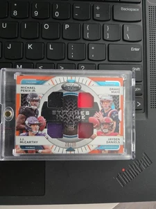 Drake Maye Daniels Penix McCarthy 2024 Stitches In Time Orange Quad Patch /30 - Picture 1 of 3