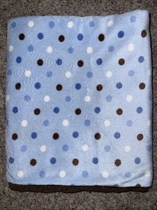 Coperta Just Born marrone blu marrone chiaro cerchio a pois bambino ragazzo sherpa morbida 30x40" - Foto 1 di 5