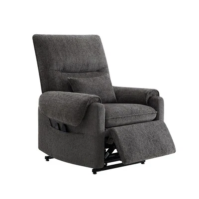 Glenn 30" Power Lift Assist Recliner Arm Chair Steel Gray Chenille - Image 1 of 4