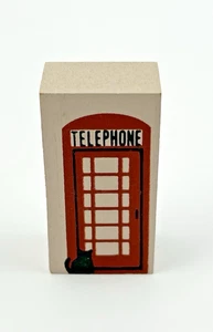 Vintage Cat’s Meow rot Telefonzelle Regal Sitter Dorf Deko 2” Sammlerstück - Bild 1 von 7