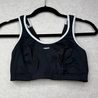 Shock Absorber Ultimate Run Sports Support Bra Black White Size 34DD S4490 - Image 1 of 4
