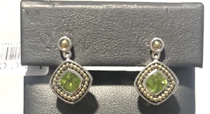 LAGOS Caviar Peridot 18k Silver Drop Dangle Earrings NEW $990 - Picture 1 of 23