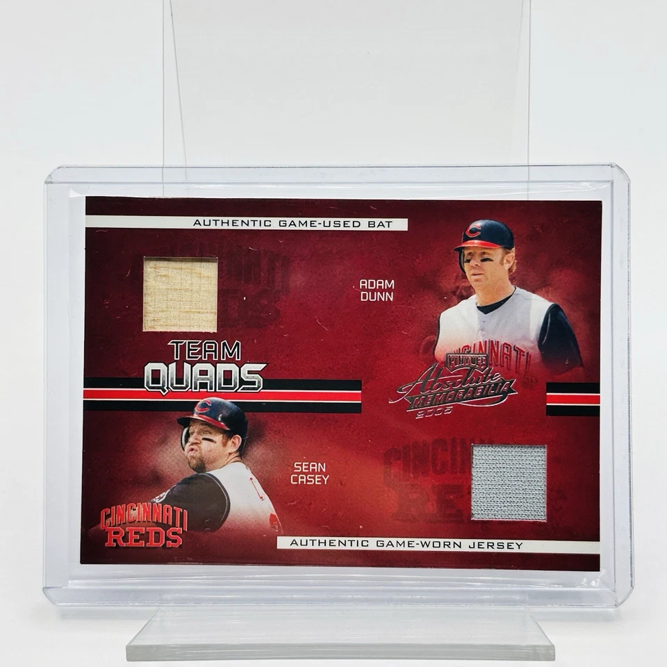 Camiseta deportiva Absolute Team Quads Dunn/Casey/Pena/Young Bat 2005 Relic Reds 69/150 Foto 1 de 4