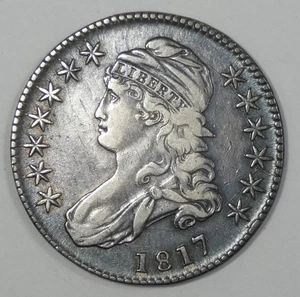 1817 Capped Bust/Lettered Edge Half Dollar VERY FINE+ Silver 50c - Picture 1 of 4