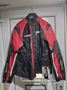 K925 Buffalo Honda Black Red White Motorcycle Armoured Jacket Size 2XL 48  - Picture 1 of 12