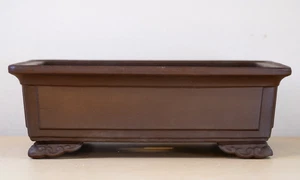 Japanese Bonsai Pot 8.7"(22.1cm) Unglazed Rectangle Y951 - Picture 1 of 10