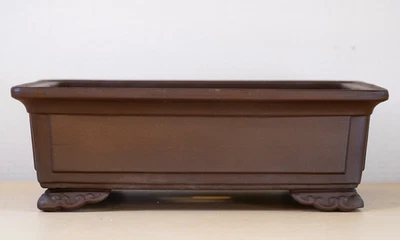 Japanese Bonsai Pot 8.7"(22.1cm) Unglazed Rectangle Y951 - Image 1 of 4