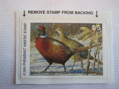 2002 MN Minnesota State Pheasant Habitat Stamp Dept of Natural Resources M/NH OG - Image 1 of 2