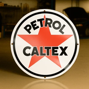 PETROL CALTEX Heavy Metal Sign XL - 19.7" (50 cm) - Picture 1 of 5