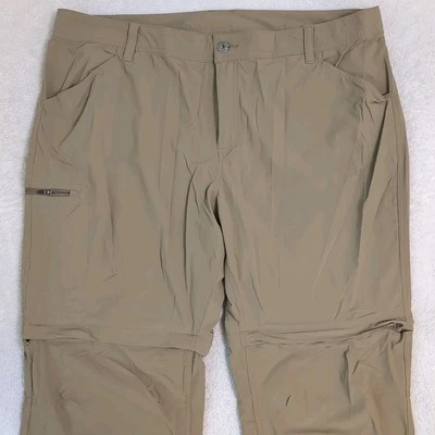 Pantalones LL Bean para mujer 20 convertibles con cremallera zona de exclusión aérea senderismo elásticos beige oscuro Foto 1 de 4