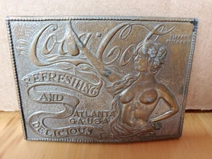 VTG Coca Cola Refreshing and Delicious Tiffany Foundry Atlanta GA Belt Buckle - Picture 1 of 5
