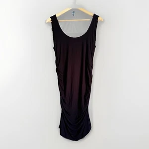 Isabella Oliver Maternity Ellis Side Ruched Tank Dress SZ 4 Large Black Summer - Picture 1 of 9