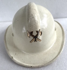 Fire Brigade / Fireman's Helmet - Obsolete 1980's White Belgium - Liner & Strap - Picture 1 of 7