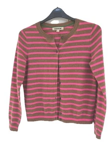 BODEN EVA CASHMERE CARDIGAN SMALL PINK LIGHT BROWN NWOT ** SAMPLE ** - Picture 1 of 4