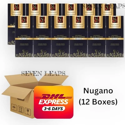 Premium 12X Nugano Café Negro Orgánico Ganoderma Lucidum Reishi Tostado Oscuro DHL Foto 1 de 4
