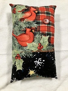 Homemade Cardinal Rectangle Decoritive Pillow 13”x8” Christmas Xmas Decor - Picture 1 of 4