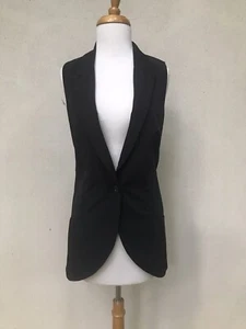 ELIZABETH and JAMES Black Long Vest Size 2, EUC - Picture 1 of 6