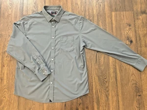 UNTUCKIT Mens XL Stretch Regular Fit Gray Button Down Long Sleeve Shirt - Picture 1 of 12