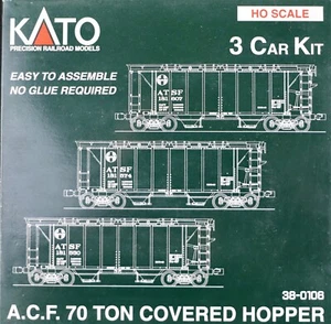 KATO 38-0106 A.C.F. 70 TON COVERED HOPPER ATSF NEW - Picture 1 of 3