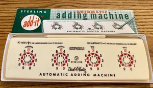 Sterling Add-It Adding Machine Vintage 1960's Original Packaging and Pick Stylus - Picture 1 of 6