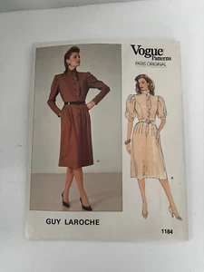 Vintage Vogue Pattern Guy Laroche Paris SIZE 12 vintage sizing Uncut & Label - Picture 1 of 3