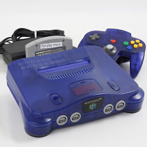 Console Nintendo 64 bleu minuit système testé avec pack d'extension NUJ15019600