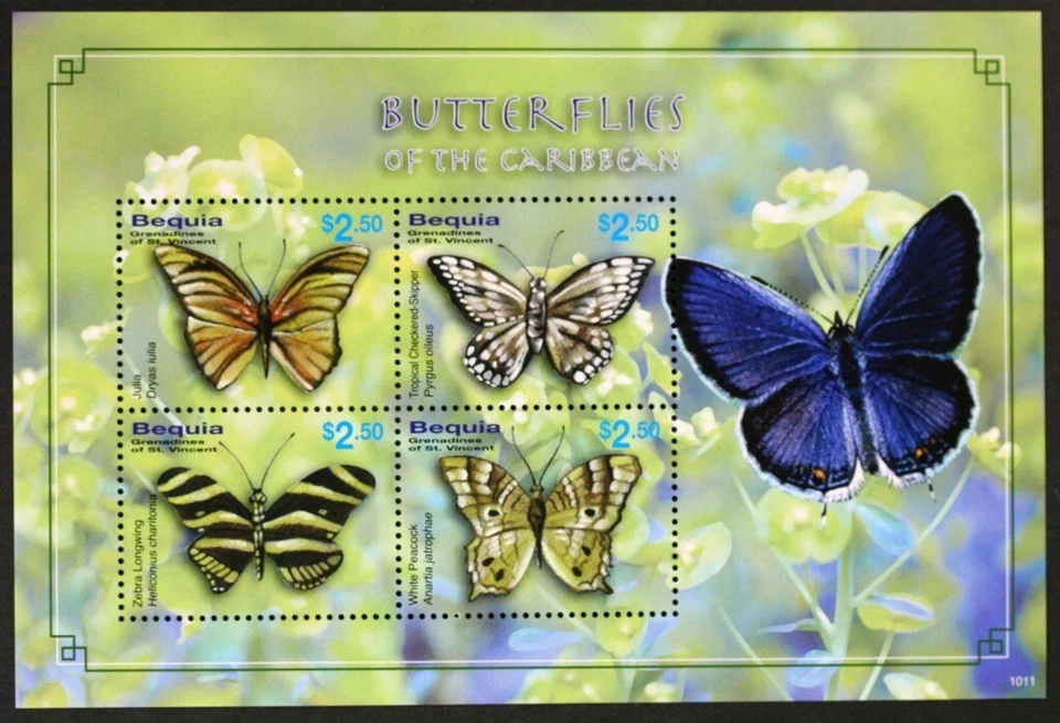 圣文森特-贝奎亚 2010 蝴蝶迷你床单 完好全新无标签 #B191)  — 第 1/1 张图片