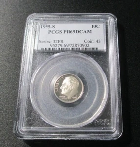 1995 S 10C PCGS PR69DCAM Roosevelt Dime Proof PCGS #95279.69/72870902 - Picture 1 of 4