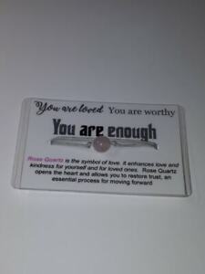 Rose Quartz Cord Bracelet -  You Are Enough / Loved - Positive Affirmation