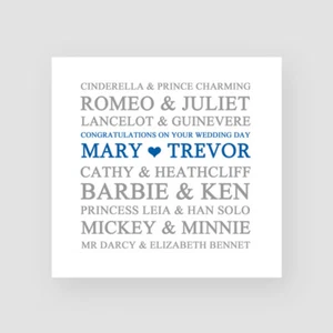 Personalised Handmade Wedding Day Card - For Them, Mr & Mrs, Famous Couples - Picture 1 of 4