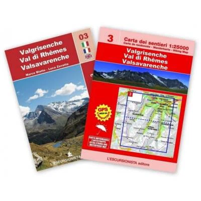Italian alps hiking map 3: Valgrisenche, Val di Rhemes and Valsavarench + guide - Image 1 of 3