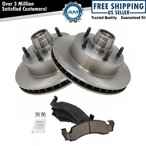 Front Ceramic Brake Pad Set & 2 Rotors For Ford F150 4X2 2WD E150 Van