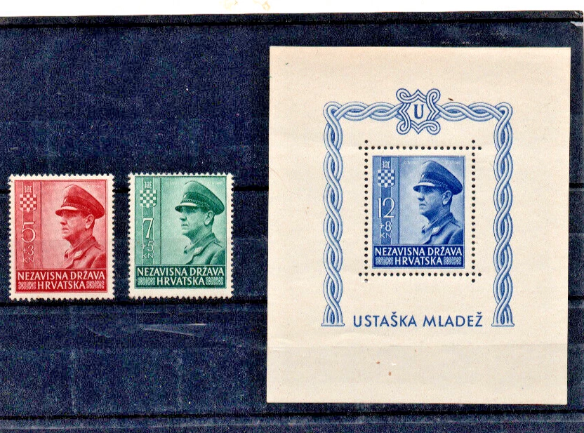 CROATIA 1943-SET+BLOCK 4A-MNH - Image 1 of 1