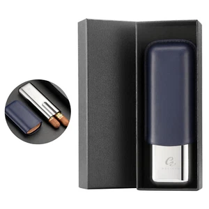 Galiner Leather Humidor 2 Cigar Case Holders Stainless Steel Portable Gift Box - Picture 1 of 6
