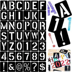 42 Stück Buchstaben Schablone Set, 10 cm Buchstaben Schablone Kunststoff, Wieder - Bild 1 von 13