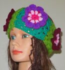 New Crochet Green Floral Size M (22 Inches Circumference) Headband Ear Warmer