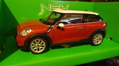 NEX MODELS Mini Cooper Modellauto 1:24 - WELLY  metallic Rot / Weiß Neu-OVP - Bild 1 von 2